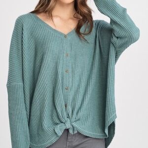 Urban Outfitters Teal Button-Down Sweater